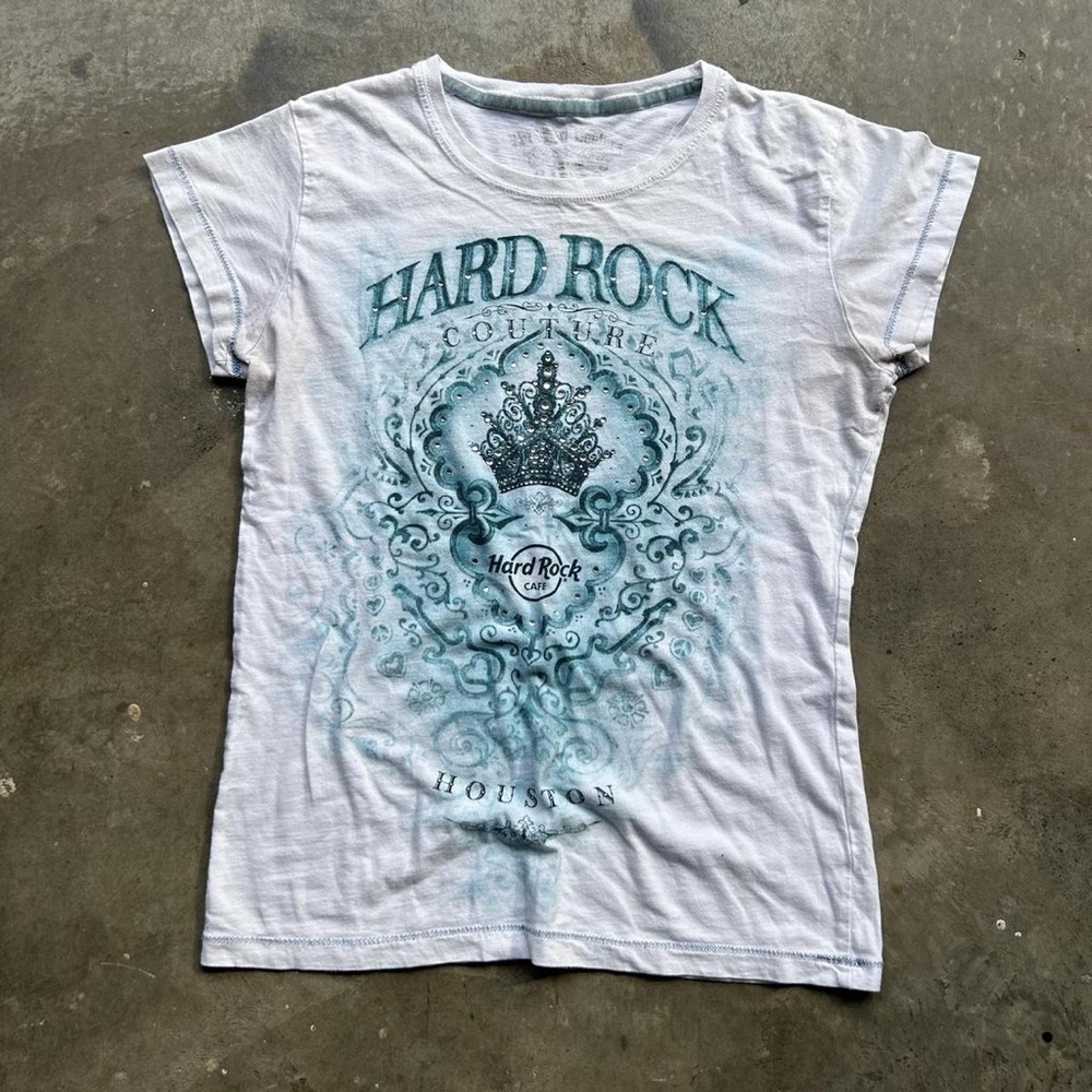 Hard Rock Cafe White Tee with Silver Accents